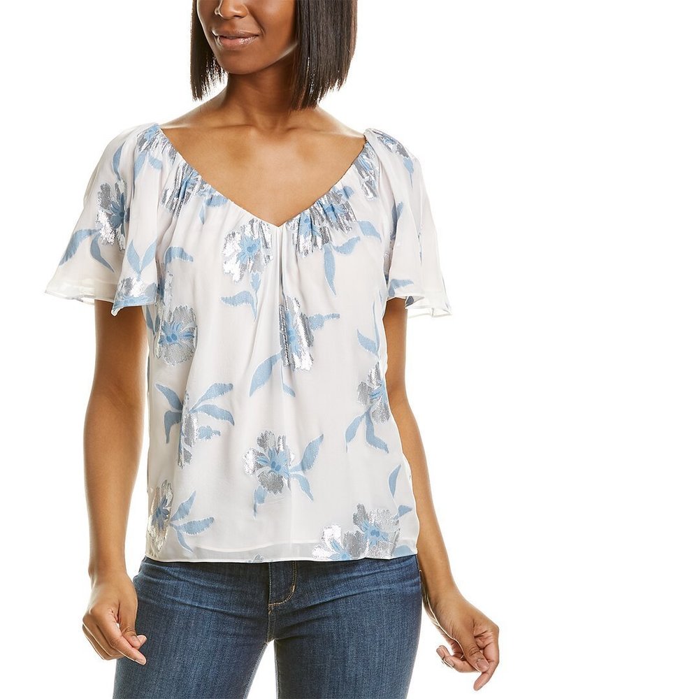 Rebecca Taylor Met Fleur Silk-Blend Top